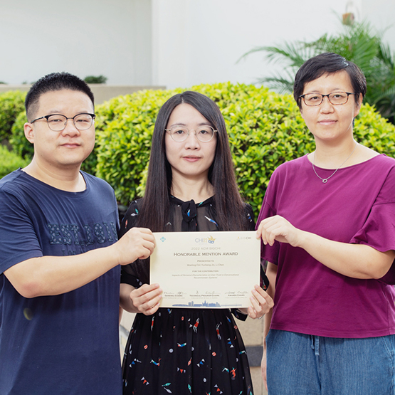 Dr. Li Chen, Dr. Yucheng Jin and PhD student Wanling Cai Receive Honorable Mention at CHI 2022